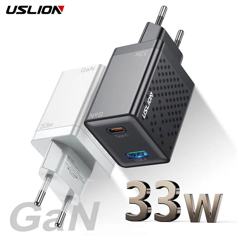 USLION GaN USB C  Ʈ º PD  ,  14, 13, Ÿ C  , QC4.0, 3.0, EU KR ÷ , 33W